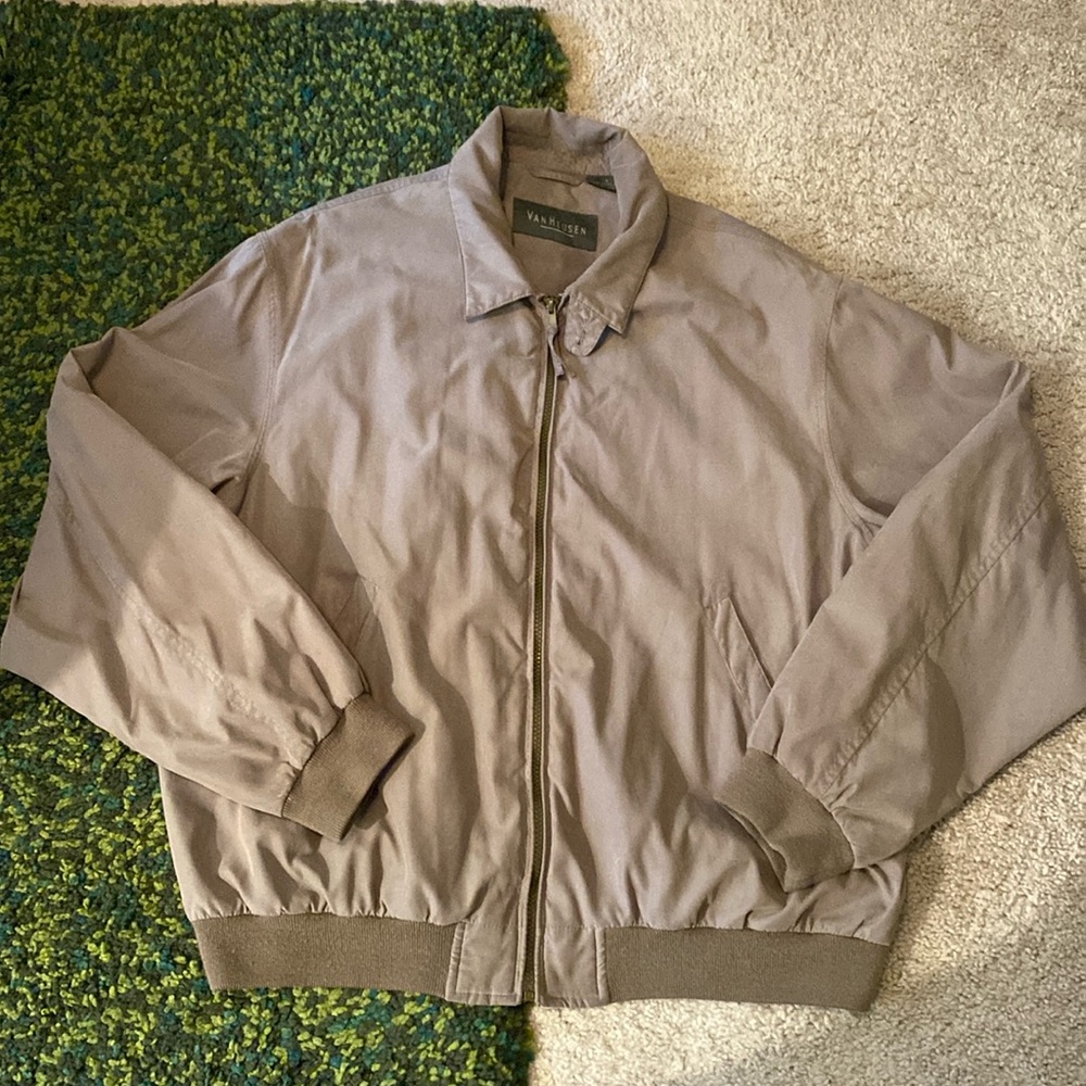 Vintage Van Heusen Taupe Bomber Jacket